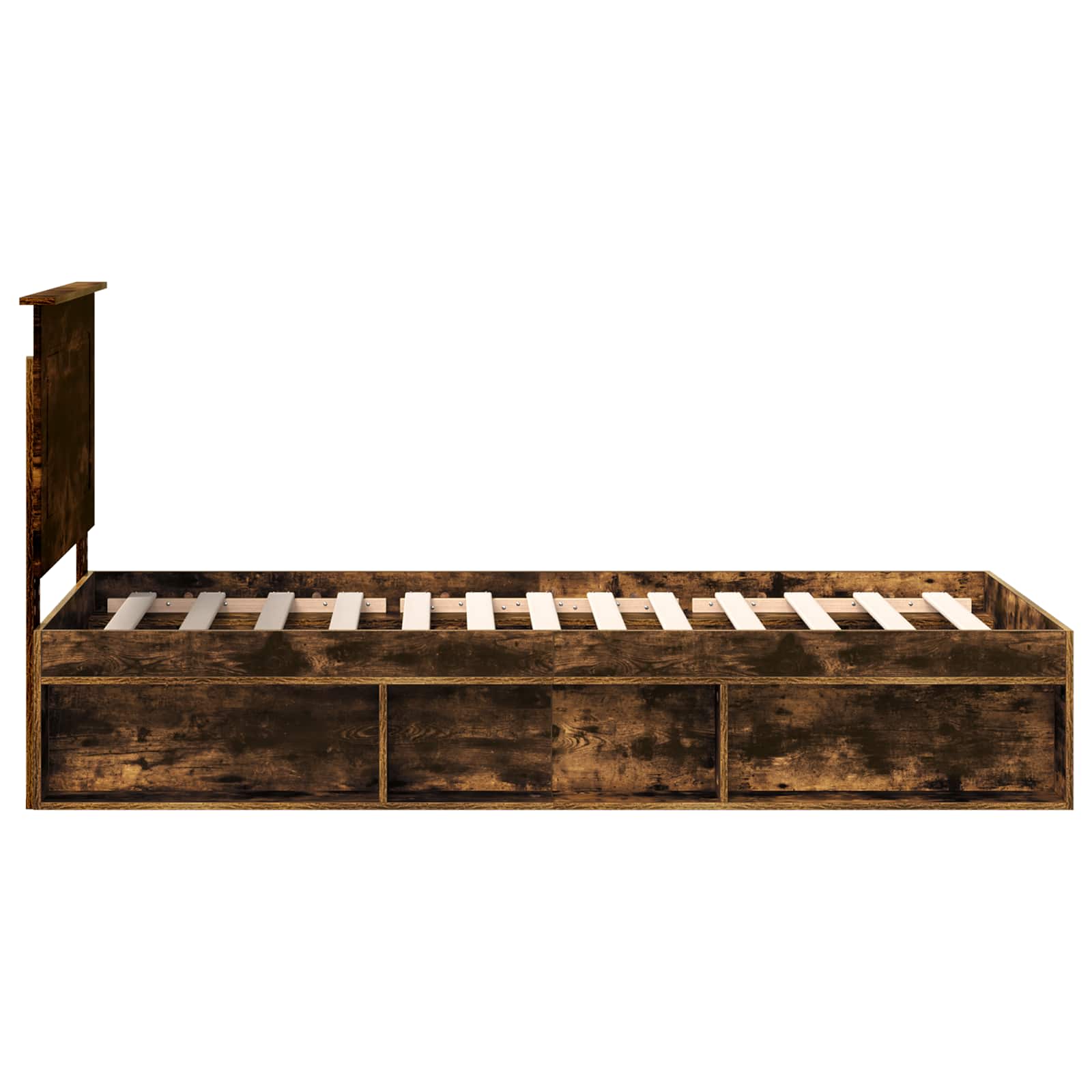 Bedframe Gerookt eiken 90 x 190 cm Massief grenenhout image 8