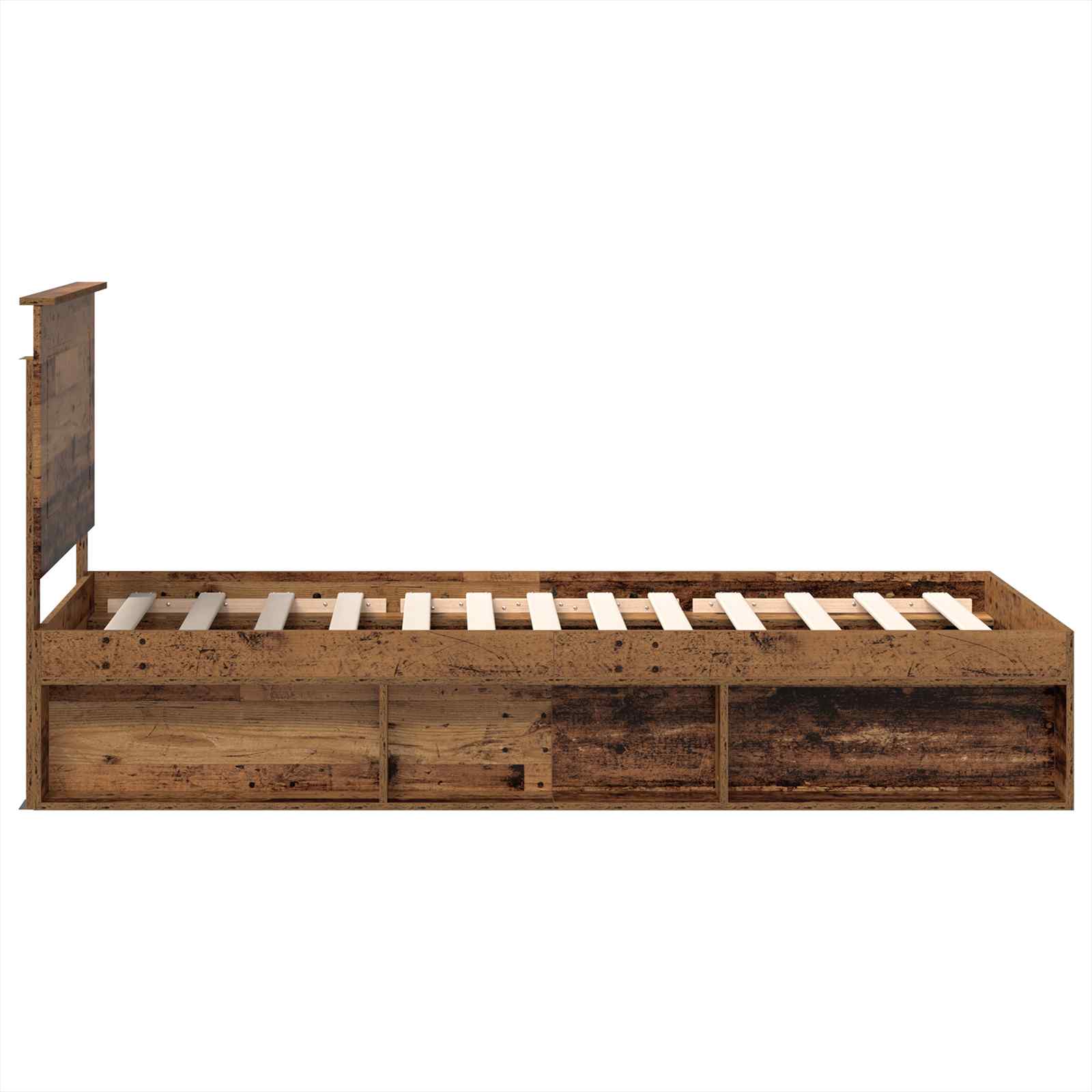 Bedframe met hoofdeinde Oudhout 90 x 200 cm Massief grenenhout image 8