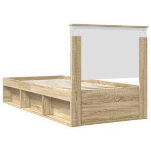 Rám postele s čelo Sonoma dub 75 x 190 cm Masivní borové dřevo - obrázek 9