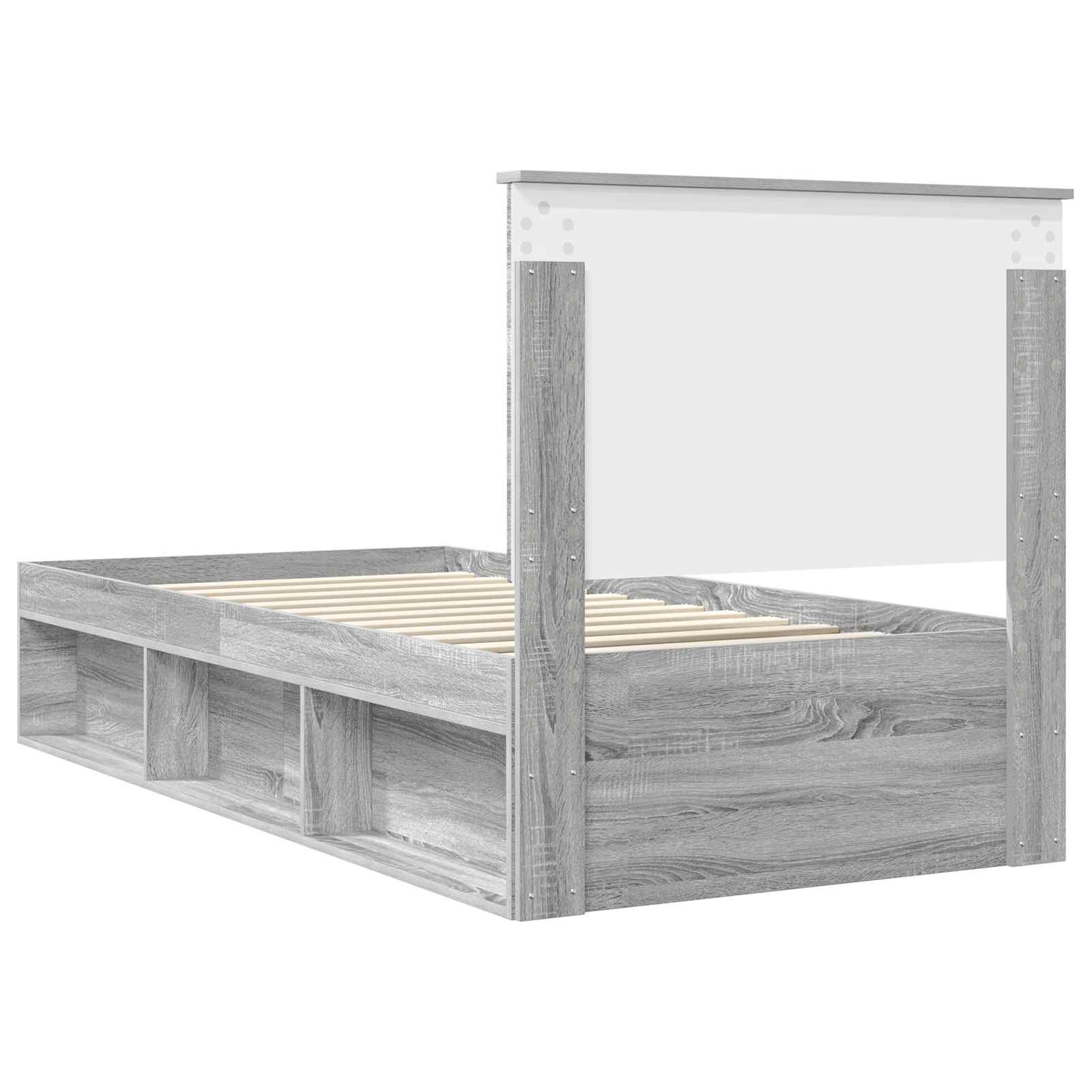 Bedframe Grijs Sonoma 75 x 190 cm Massief grenenhout image 9