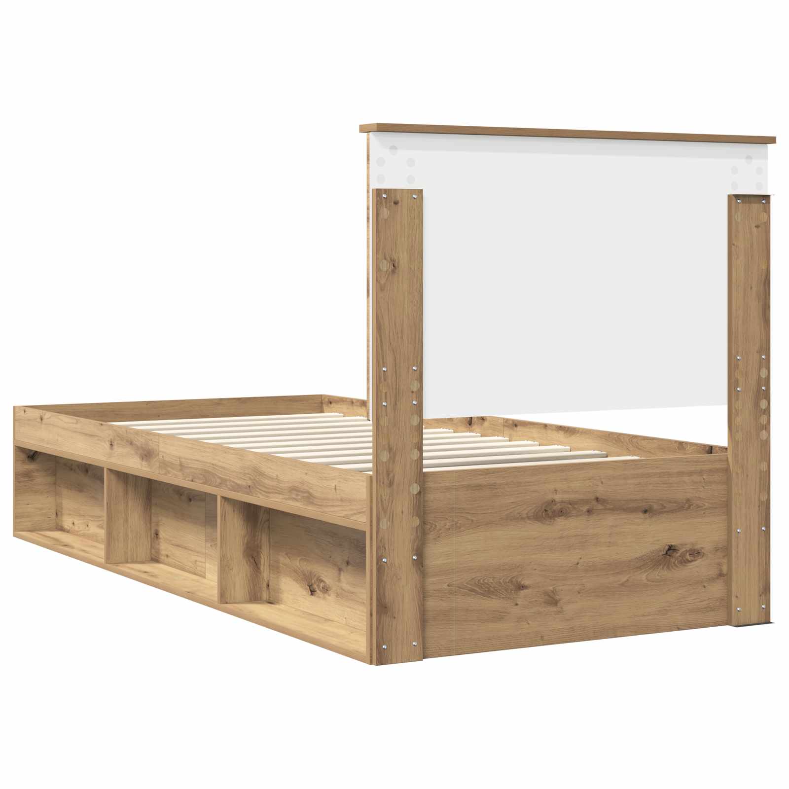 Bedframe Ambachtelijk eiken 75 x 190 cm Massief grenenhout image 9
