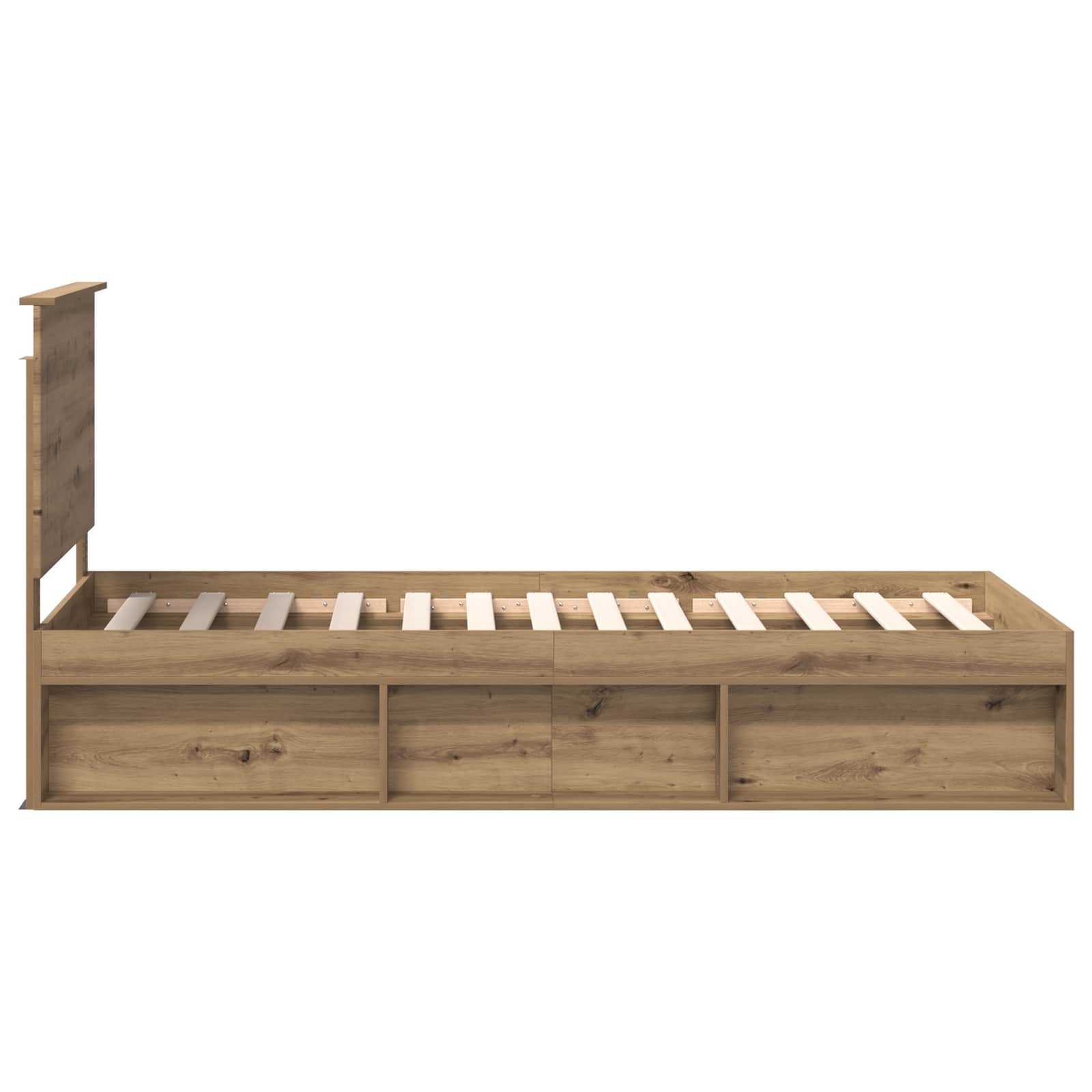 Bedframe Ambachtelijk eiken 75 x 190 cm Massief grenenhout image 8