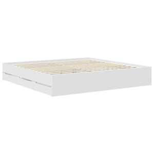 Rám postele se zásuvkou Bílá 200 x 200 cm Inženýrské dřevo - obrázek 6