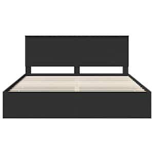 Rám postele se zásuvkou Černá 200 x 200 cm Inženýrské dřevo - obrázek 8