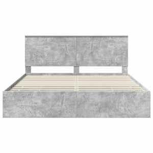 Rám postele s čelo Betonově šedá 200 x 200 cm Inženýrské dřevo - obrázek 8