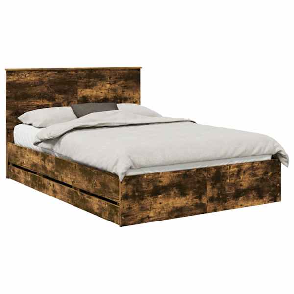 vidaXL Voodi raam sahtliga Suitsetatud tamm 160 x 200 cm Inseneripuit