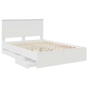 Rám postele se zásuvkou Bílá 150 x 200 cm Inženýrské dřevo - obrázek 5