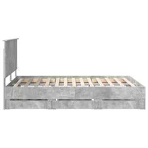 Rám postele s čelo Betonově šedá 140 x 200 cm Inženýrské dřevo - obrázek 9