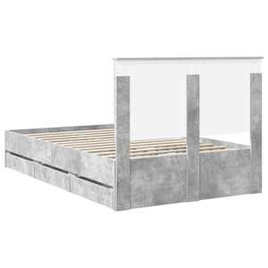 Rám postele s čelo Betonově šedá 135 x 190 cm Inženýrské dřevo - obrázek 10