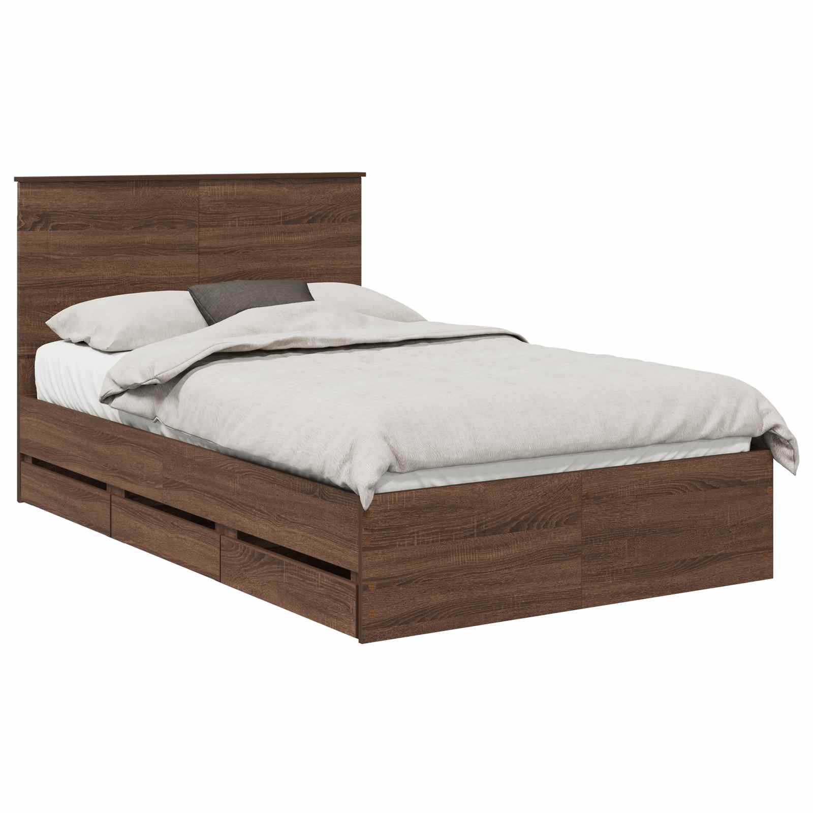 Gultas rāmis Brūns ozols 135 x 190 cm Inženieru koks