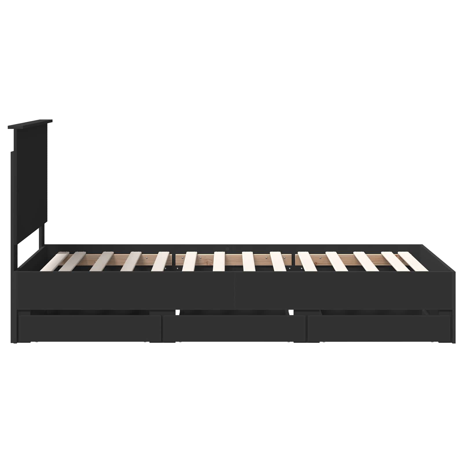 Voodi raam sahtliga peaga Must 100 x 200 cm Inseneripuit 97 Kõik vajalik sinu aeda ja koju! Voodi raam sahtliga peaga Must 100 x 200 cm Inseneripuit - Image 9