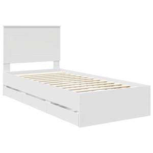 Rám postele se zásuvkou Bílá 75 x 190 cm Inženýrské dřevo - obrázek 4