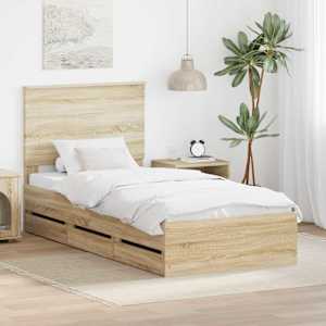 Rám postele se zásuvkou Sonoma dub 75 x 190 cm Inženýrské dřevo - obrázek 1
