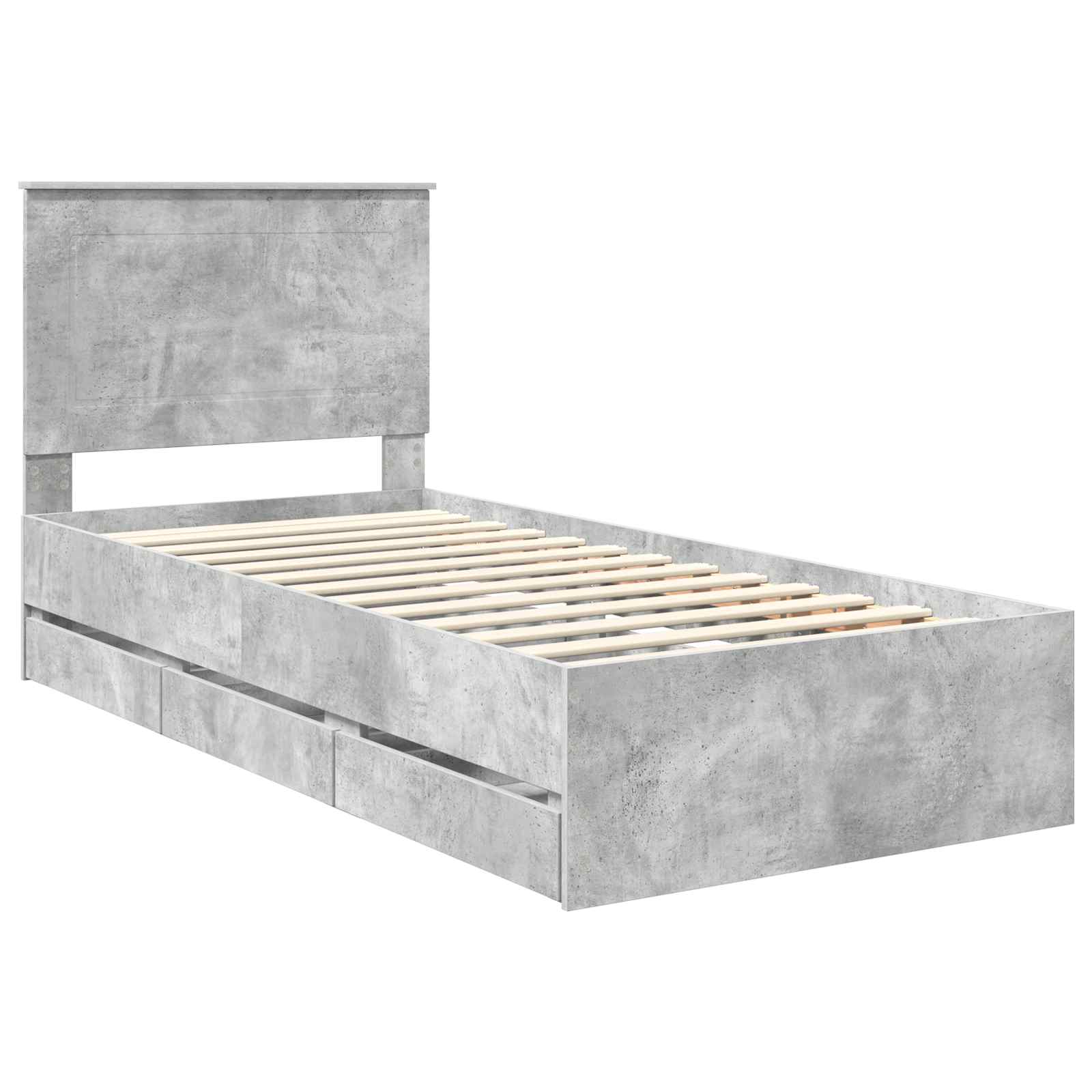 Voodi raam sahtliga peaga Betoonhall 75 x 190 cm Inseneripuit 165 Kõik vajalik sinu aeda ja koju! Voodi raam sahtliga peaga Betoonhall 75 x 190 cm Inseneripuit - Image 4