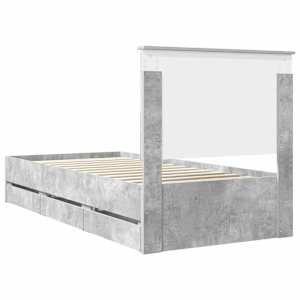 Rám postele s čelo Betonově šedá 75 x 190 cm Inženýrské dřevo - obrázek 10