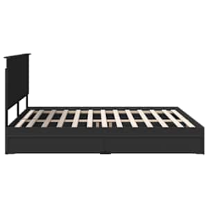 Postel s úložným prostorem Černá 200 x 200 cm kompozitní dřevo - obrázek 9