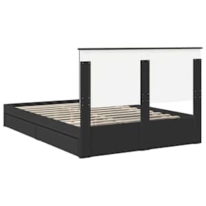 Postel s úložným prostorem Černá 150 x 200 cm kompozitní dřevo - obrázek 10