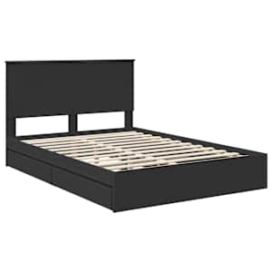 Postel s úložným prostorem Černá 140 x 190 cm kompozitní dřevo - obrázek 4