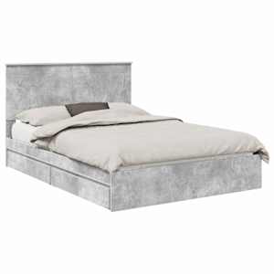 Postel s úložným prostorem s čelo Betonově šedá 140 x 190 cm - obrázek 2