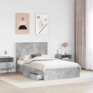 Postel s úložným prostorem s čelo Betonově šedá 135 x 190 cm - obrázek 3