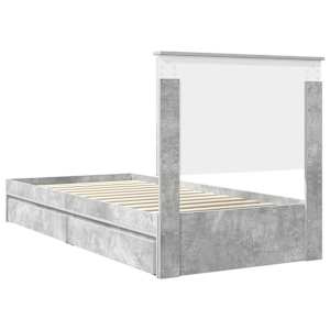 Postel s úložným prostorem s čelo Betonově šedá 90 x 200 cm - obrázek 10