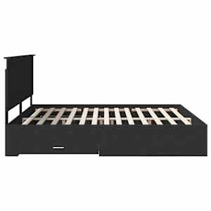 Rám postele Černá a stříbrná 200 x 200 cm kompozitní dřevo - obrázek 9