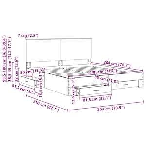 Rám postele Černá a stříbrná 200 x 200 cm kompozitní dřevo - obrázek 14