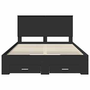 Rám postele s čelo Černá 160 x 200 cm kompozitní dřevo - obrázek 8