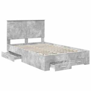Rám postele s čelo Betonově šedá 120 x 200 cm kompozitní dřevo - obrázek 5