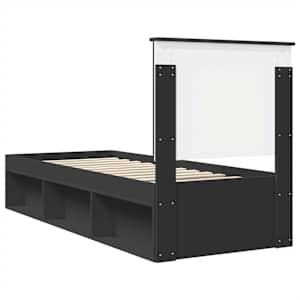 Rám postele Černá a stříbrná 100 x 200 cm kompozitní dřevo - obrázek 9