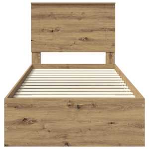 Rám postele s čelo Artisanový dub 100 x 200 cm kompozitní dřevo - obrázek 7