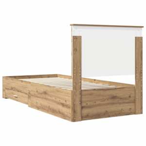 Rám postele s čelo Artisanový dub 90 x 190 cm kompozitní dřevo - obrázek 9
