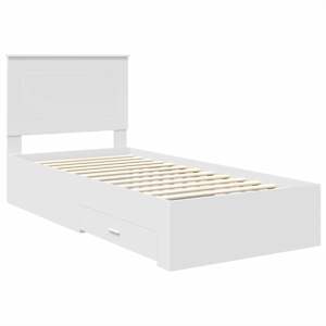 Rám postele s čelo Bílá a stříbrná 75 x 190 cm kompozitní dřevo - obrázek 4
