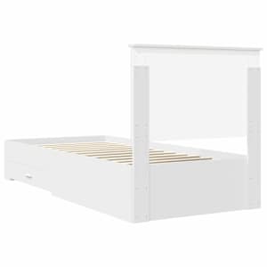 Rám postele s čelo Bílá a stříbrná 75 x 190 cm kompozitní dřevo - obrázek 9