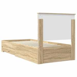 Rám postele Sonoma dub a stříbrná 75 x 190 cm kompozitní dřevo - obrázek 9