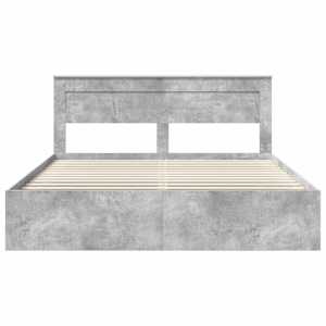Rám postele s čelo Beton 200 x 200 cm Masivní borové dřevo - obrázek 7