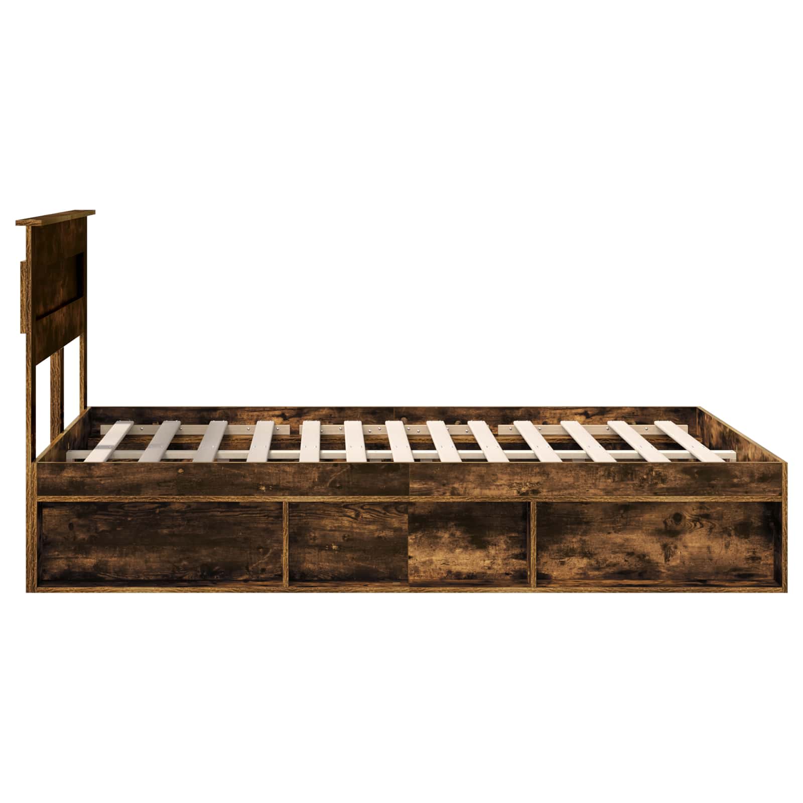 Sengestamme med hodegjerde Røkt eik 160 x 200 cm Massiv furu - Bilde 8