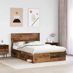 Rám postele Staré dřevo 150 x 200 cm Masivní borové dřevo - obrázek 3