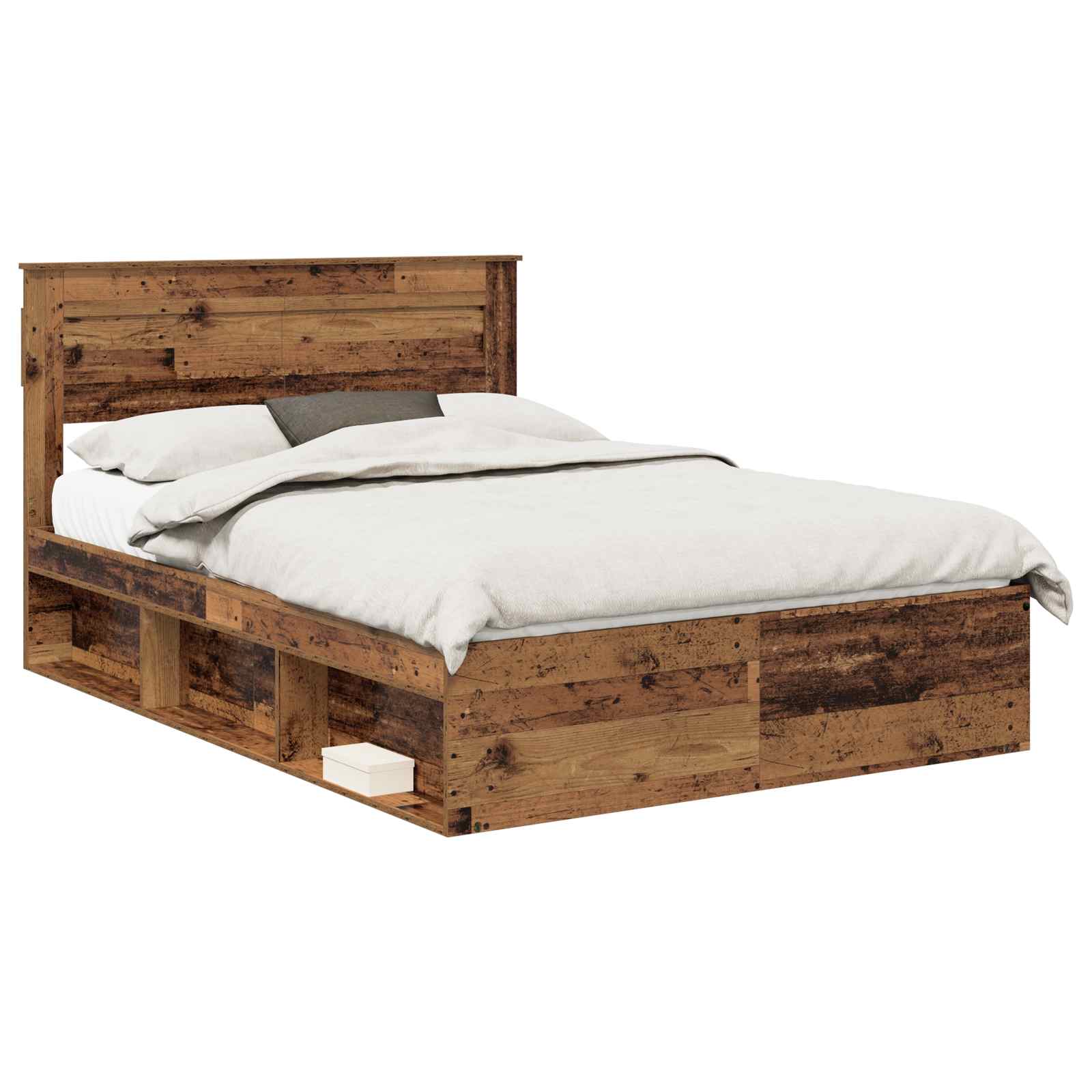 Bedframe met matras Oudhout 150 x 200 cm Massief grenenhout image 2