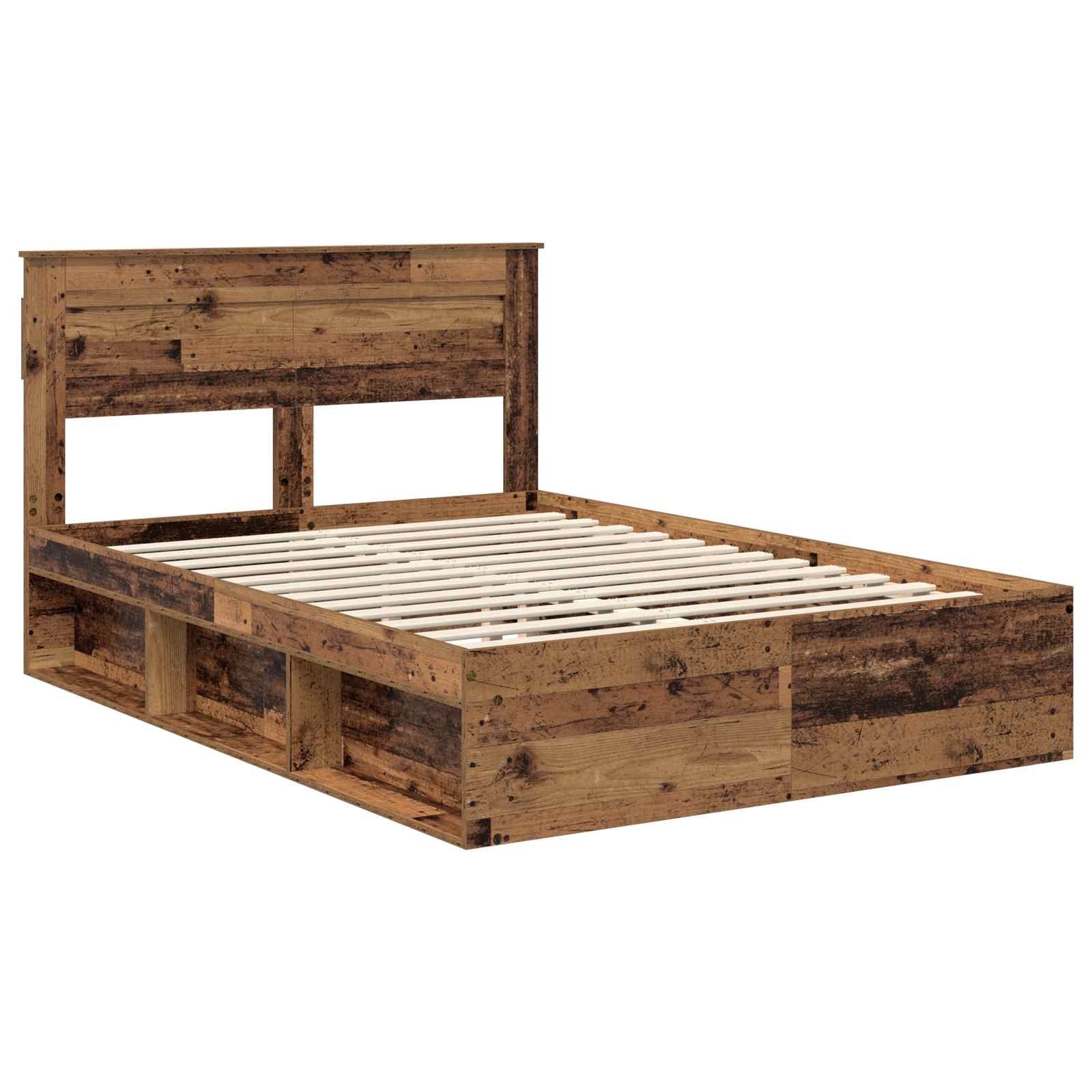 Bedframe met matras Oudhout 150 x 200 cm Massief grenenhout image 4