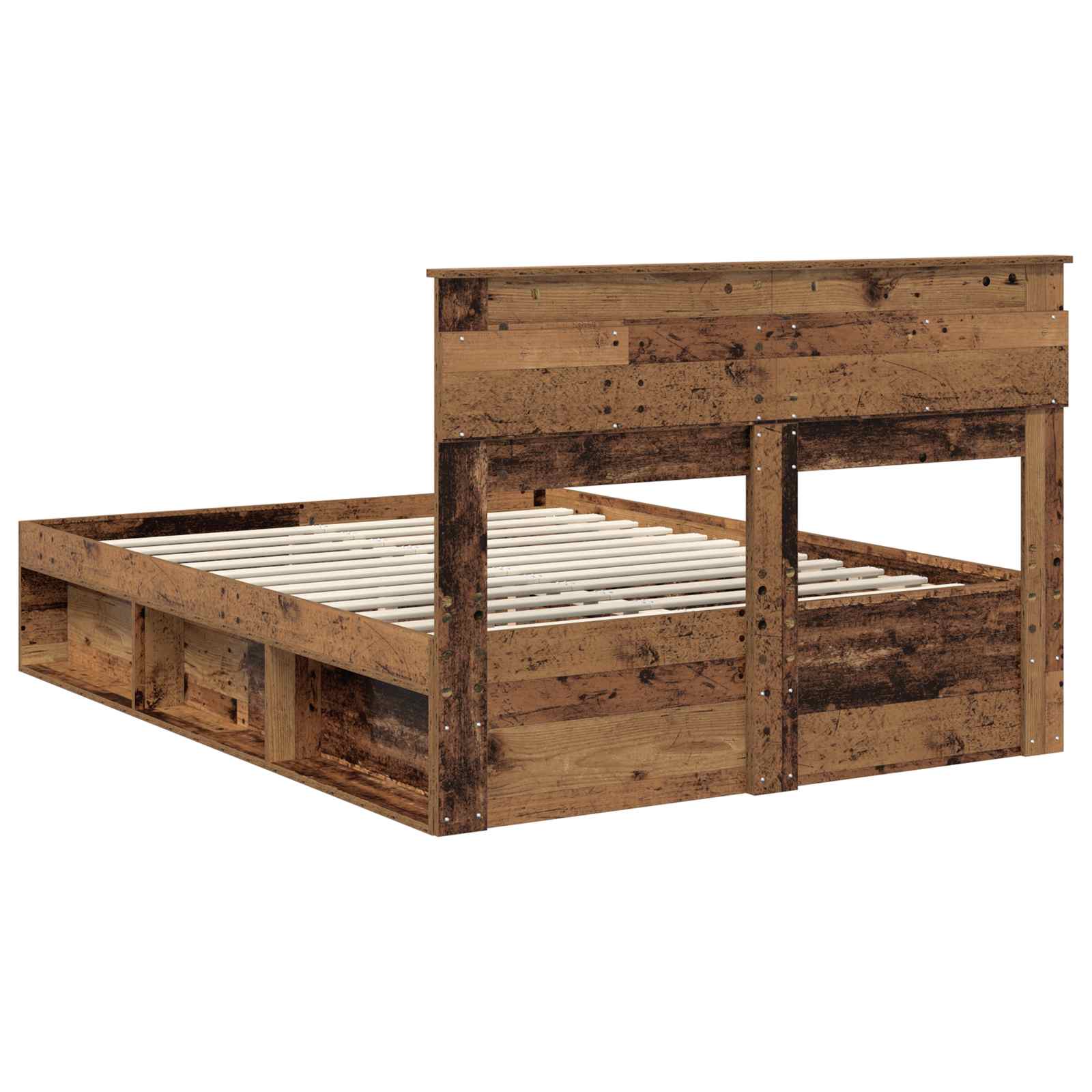 Bedframe met matras Oudhout 150 x 200 cm Massief grenenhout image 9