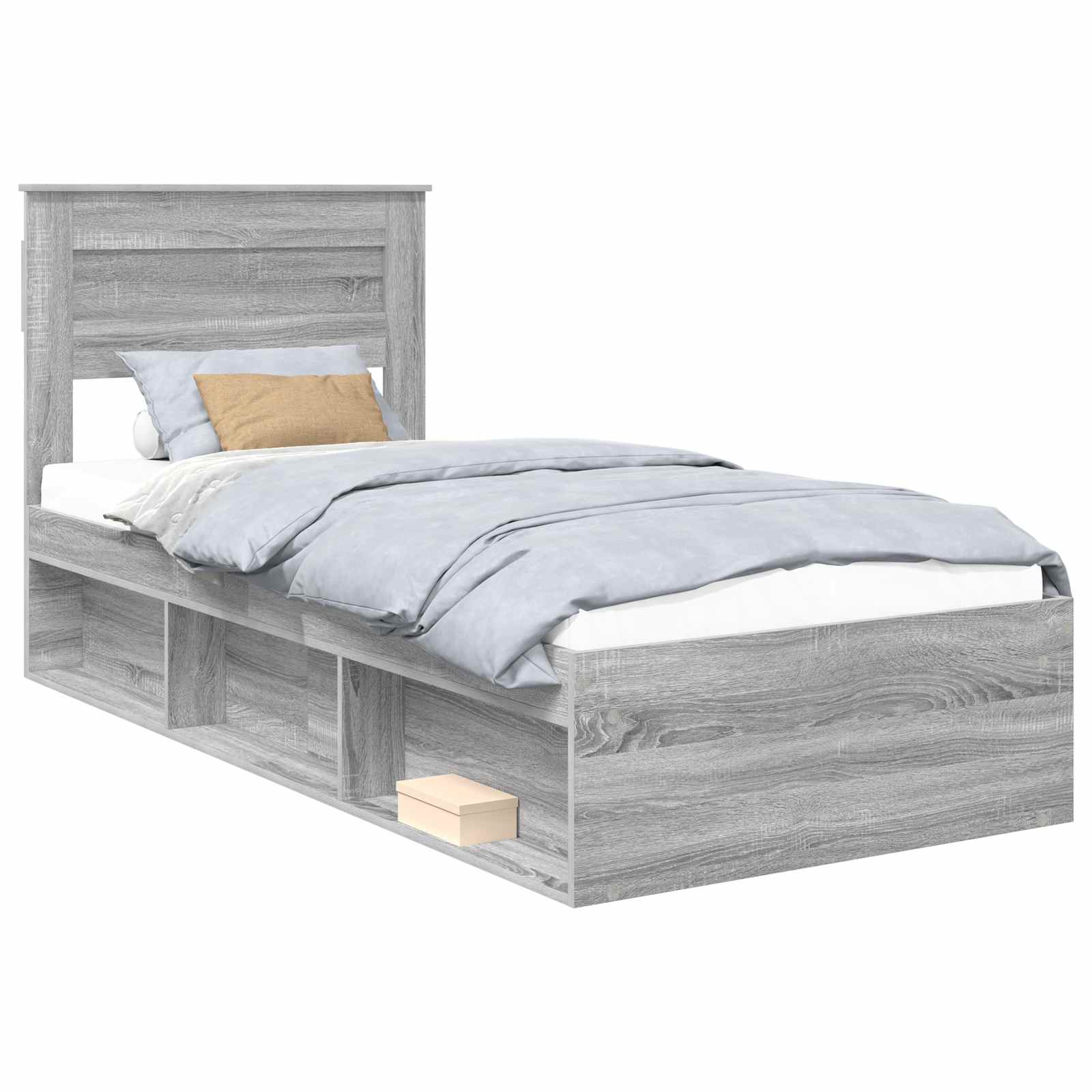Bedframe Grijs Sonoma 100 x 200 cm Massief grenenhout image 2