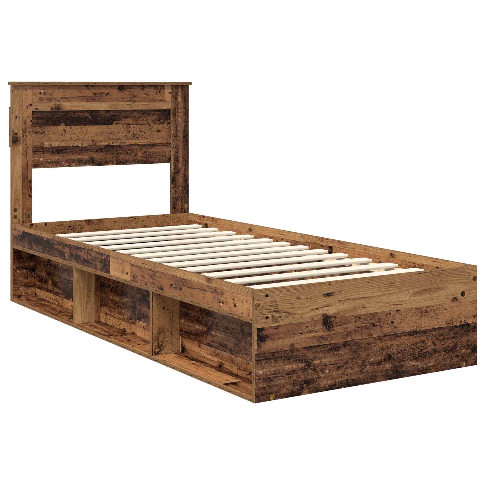 Bedframe met hoofdeinde Oudhout 100 x 200 cm Massief grenenhout image 4