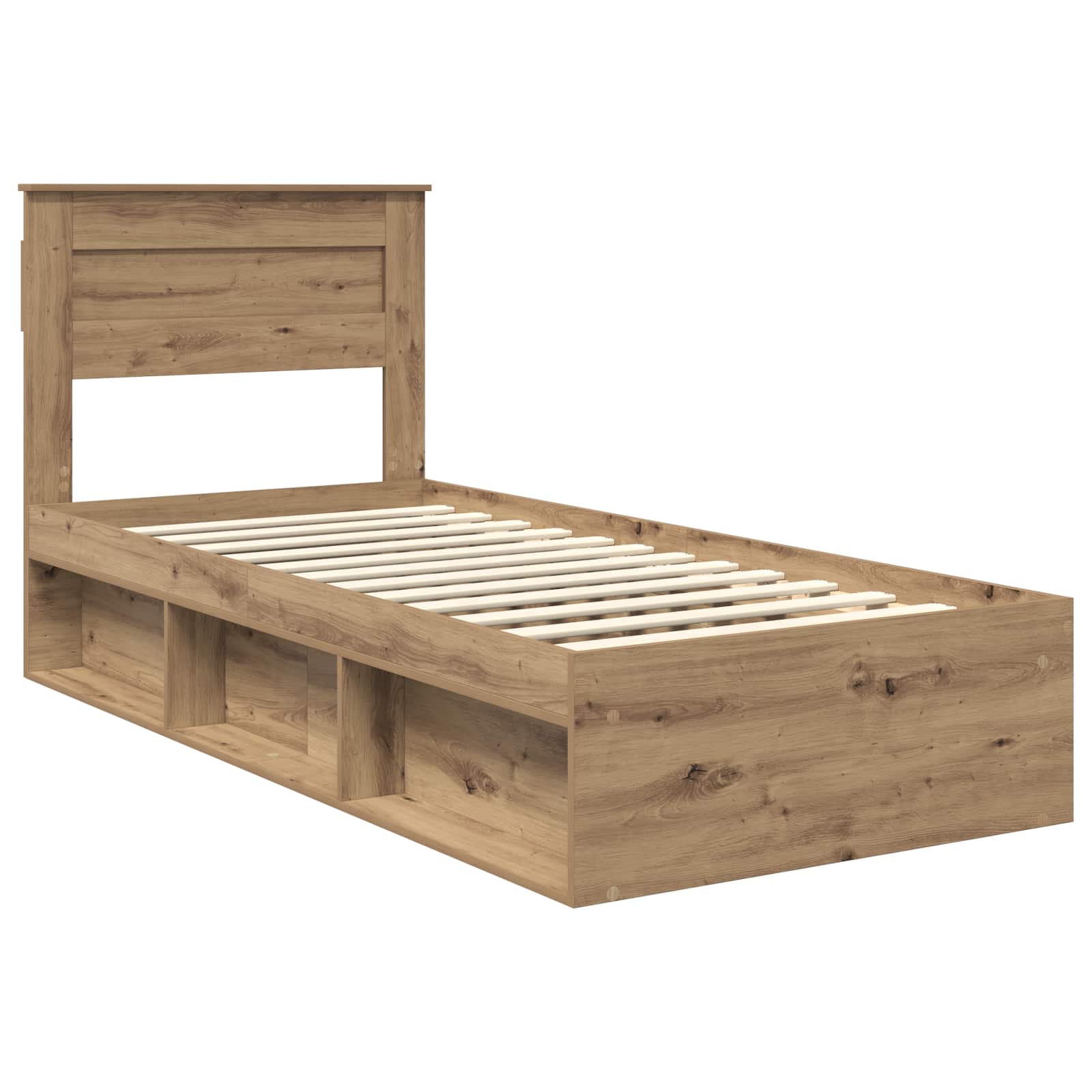 Bedframe Ambachtelijk eiken 100 x 200 cm Massief grenenhout image 4