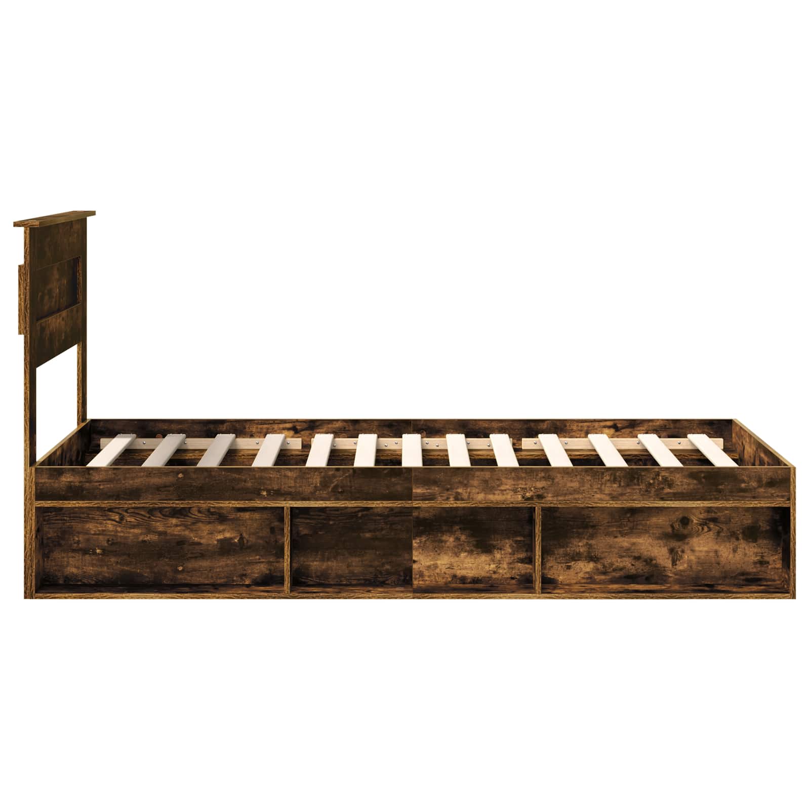 Bedframe met lade Gerookt eiken 90 x 190 cm Massief grenenhout image 8