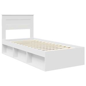 Rám postele s čelo Bílá 90 x 200 cm Masivní borové dřevo - obrázek 4