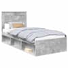 vidaXL Voodi raam peaga ladustamisega Betoon 90 x 200 cm Tahke m&auml;nd