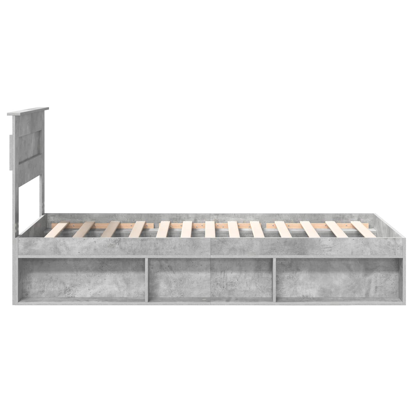 Bedframe met hoofdeinde Beton 90 x 200 cm Massief grenenhout image 8