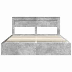 Rám postele s čelo Betonově šedá 200 x 200 cm Inženýrské dřevo - obrázek 8