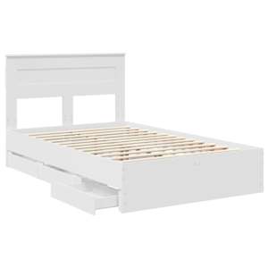 Rám postele se zásuvkou Bílá 120 x 200 cm Inženýrské dřevo - obrázek 5